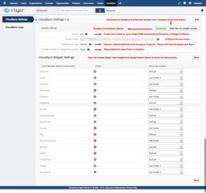 CloudSync Settings