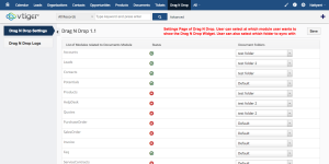 vtiger drag and drop Settings