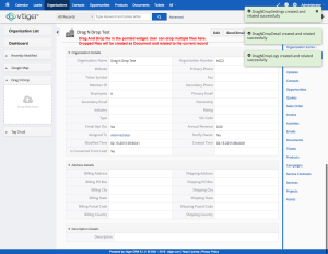 vtiger drag and drop Detail View